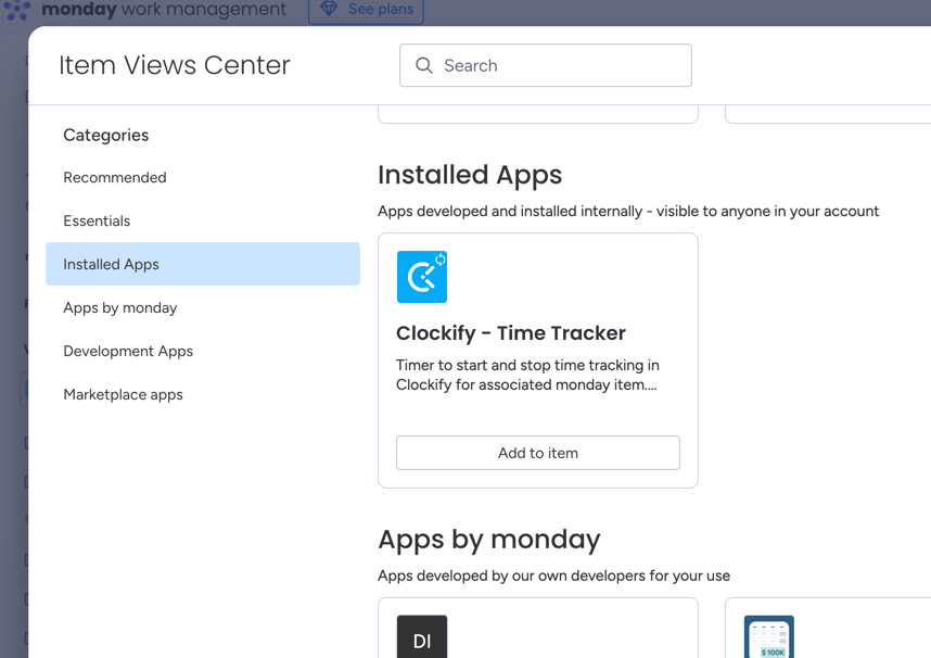 Find app view