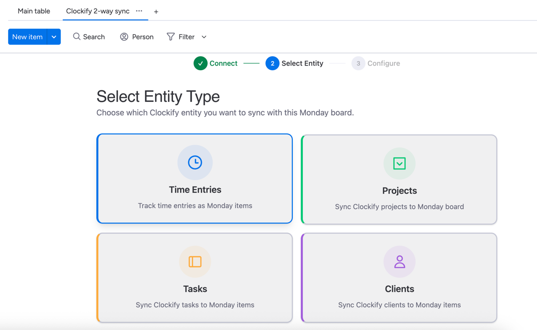Select entity