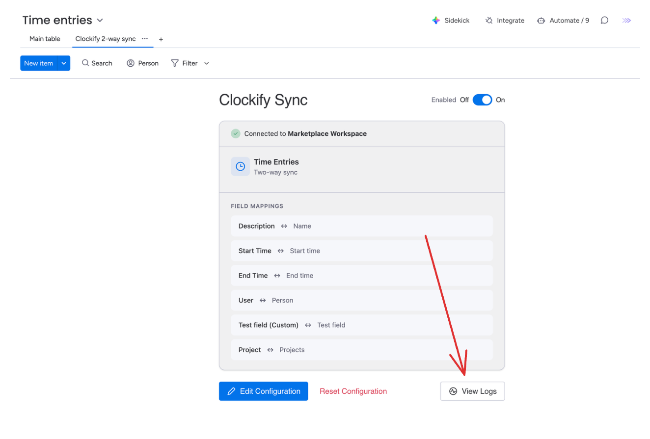 View execution logs
